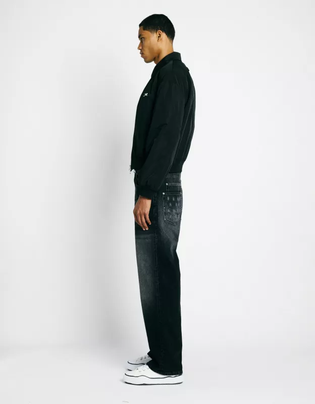 Initial Pin Bomber Jacket - Black